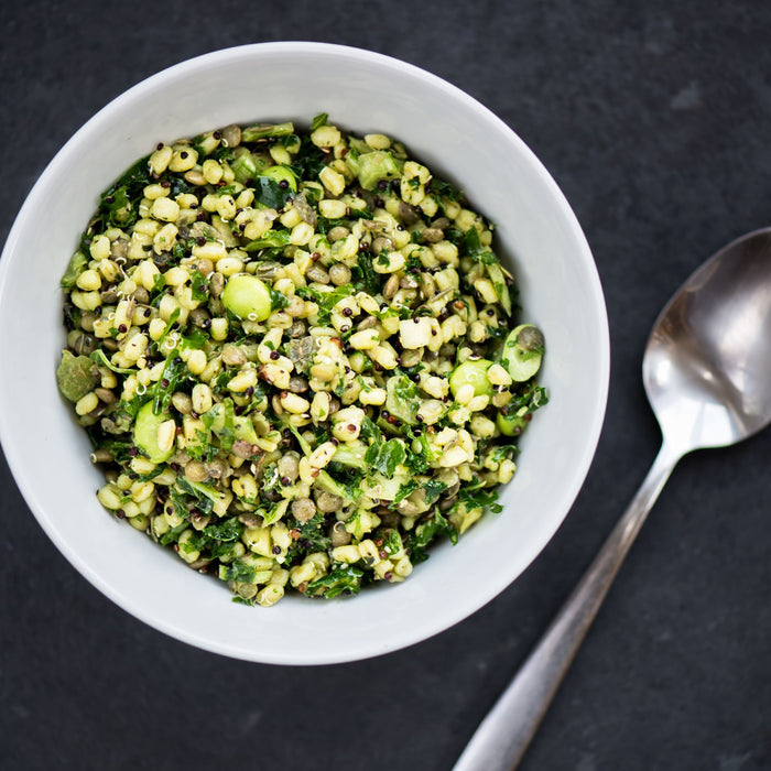 Organic Green Lentil and Kale Salad: A Fresh and Healthy Lunch Option