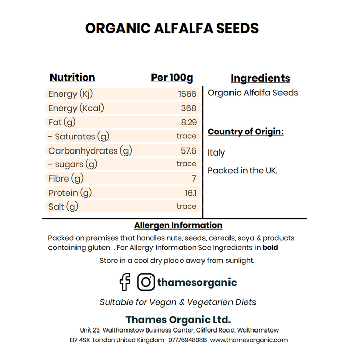 Organic Alfalfa Seeds