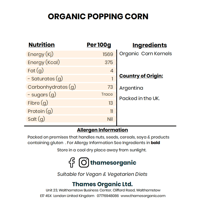 Organic Popping Corn