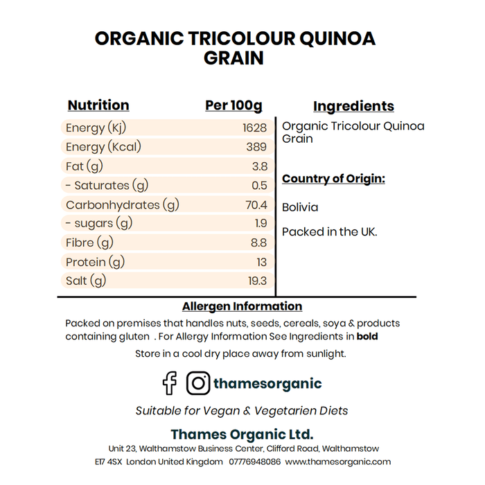 Organic Tricolour Quinoa Grain
