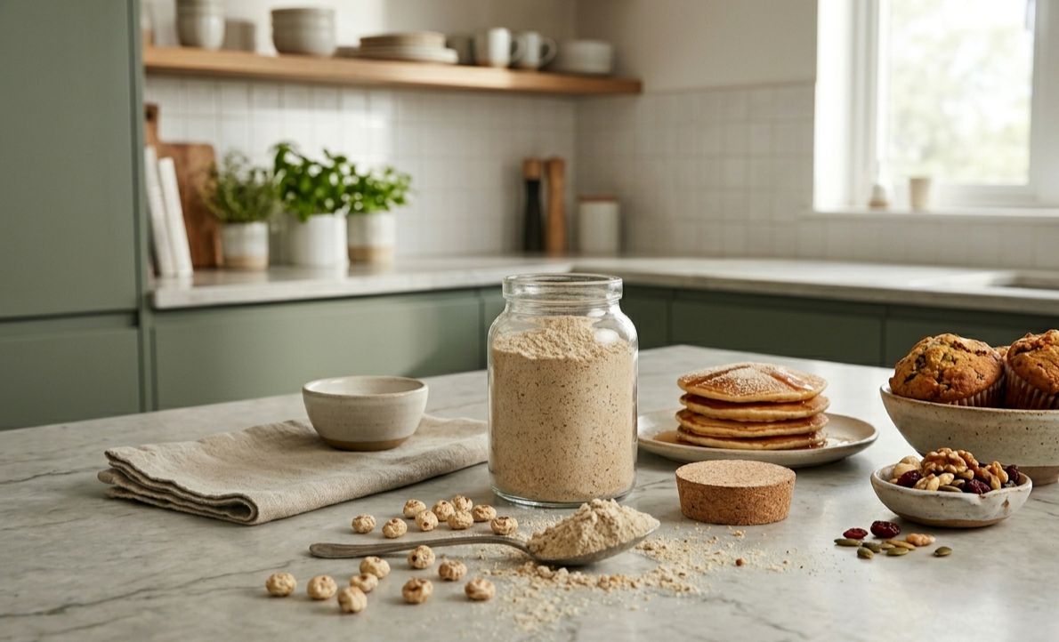 Organic Tiger Nut Flour for Cookies, Cakes, and Simple Kitchen Recipes