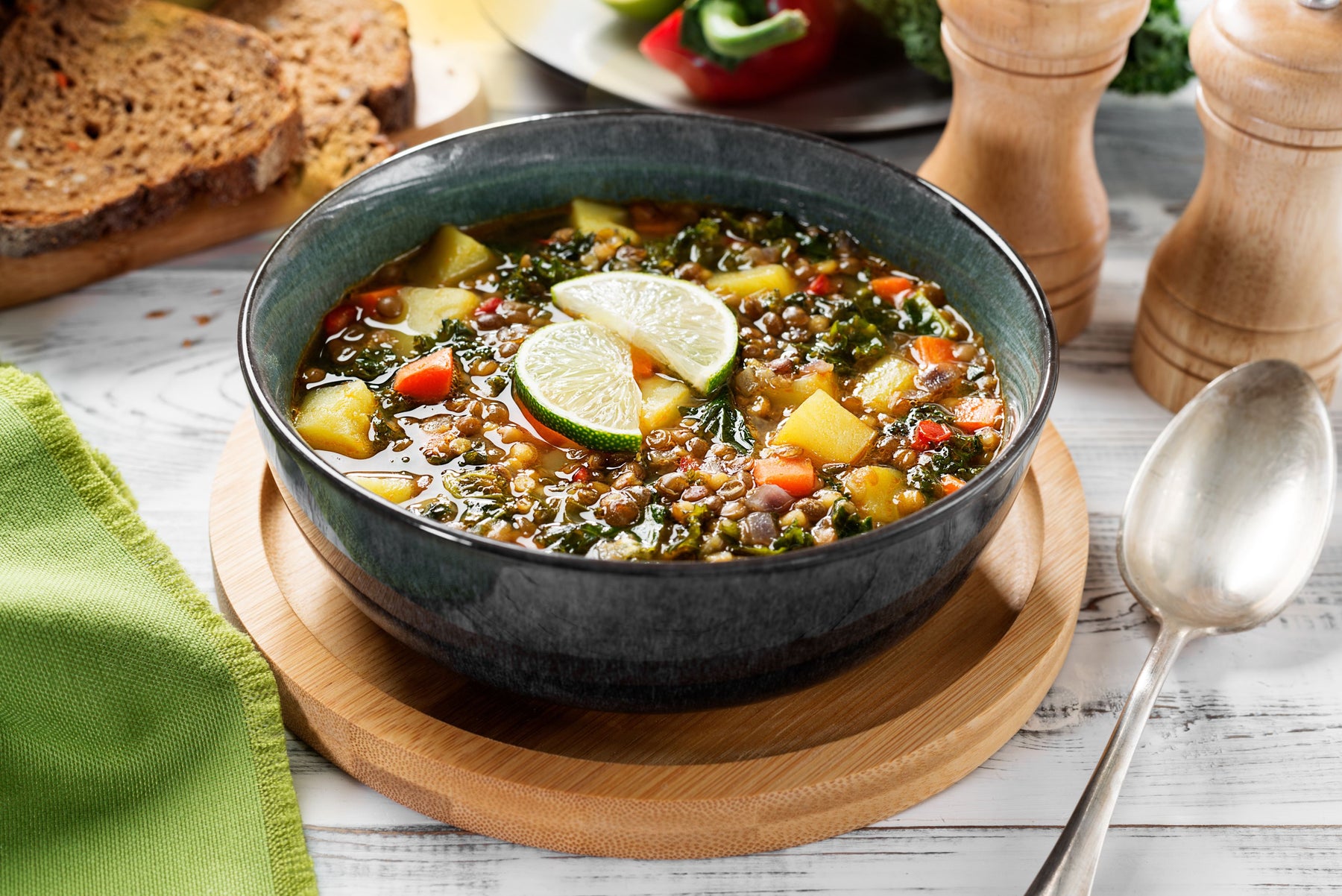 Organic Green Lentil and Kale Soup: A Delicious and Healthy Meal