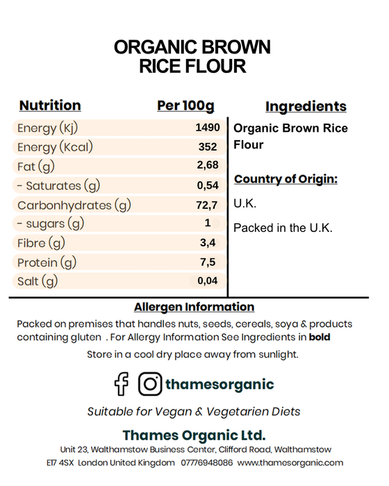 Organic Brown Rice Flour
