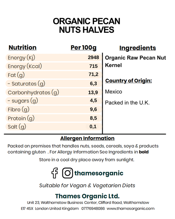Organic Pecan Nuts Halves