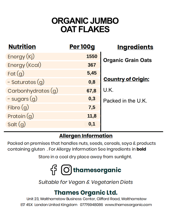 Organic Jumbo Oat Flakes