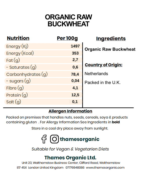 Organic Raw Buckwheat