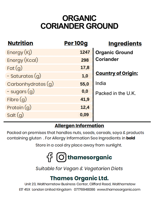 Organic Coriander Ground