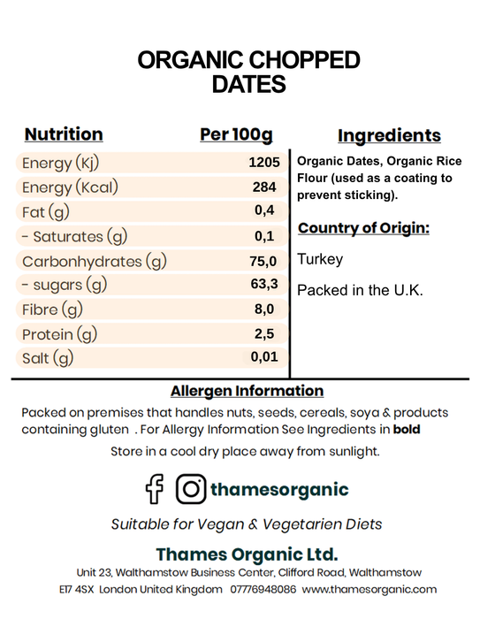 Organic Chopped Dates