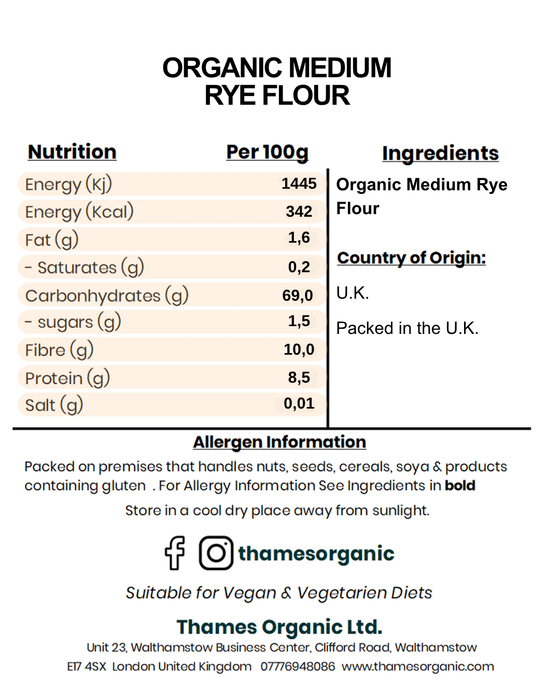 Organic Medium Rye Flour