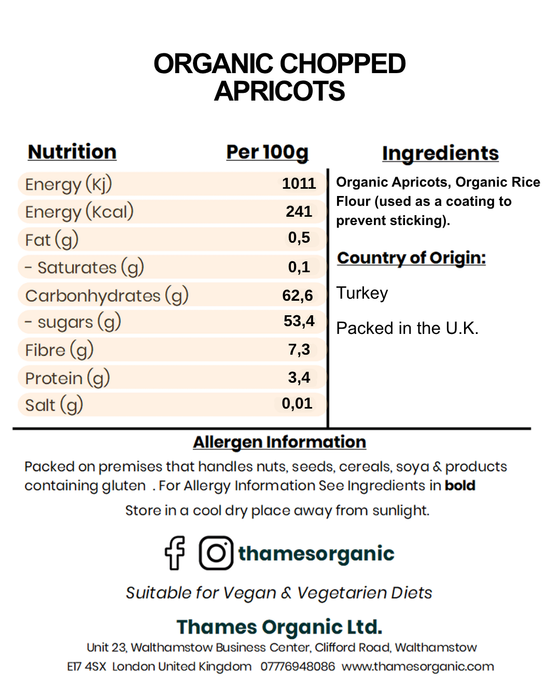 Organic Chopped Apricots