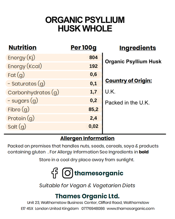 Organic Psyllium Husk Whole