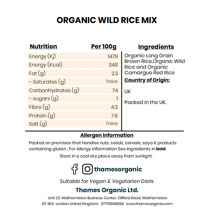 Organic Wild Rice Mix - Thames Organic