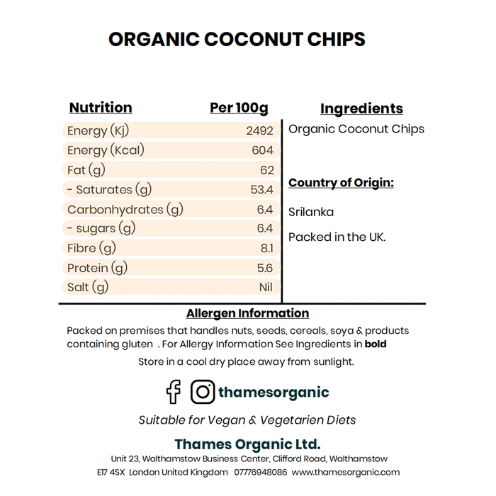Organic Coconut Chips - Thames Organic