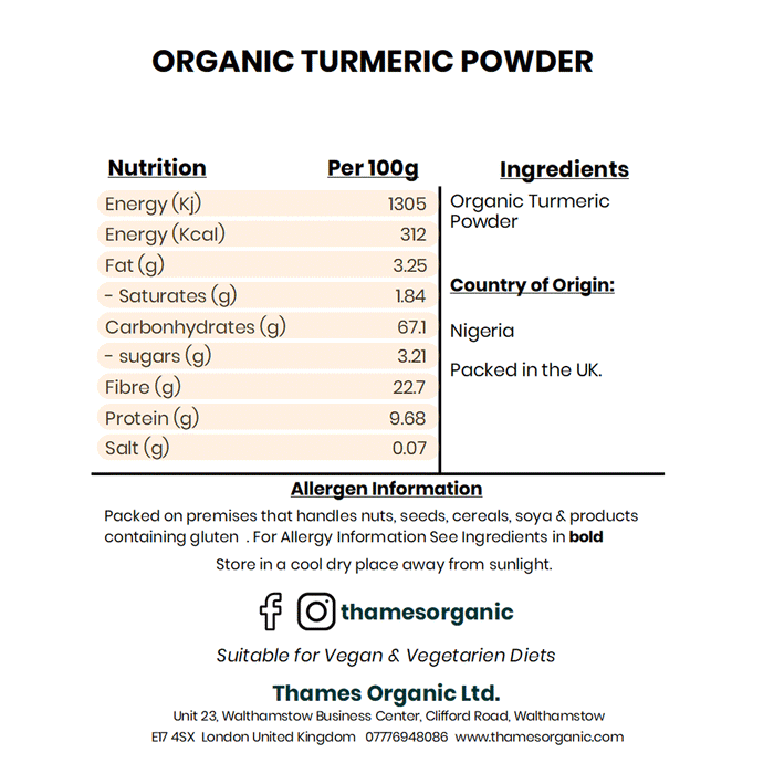 Organic Turmeric Powder - Thames Organic
